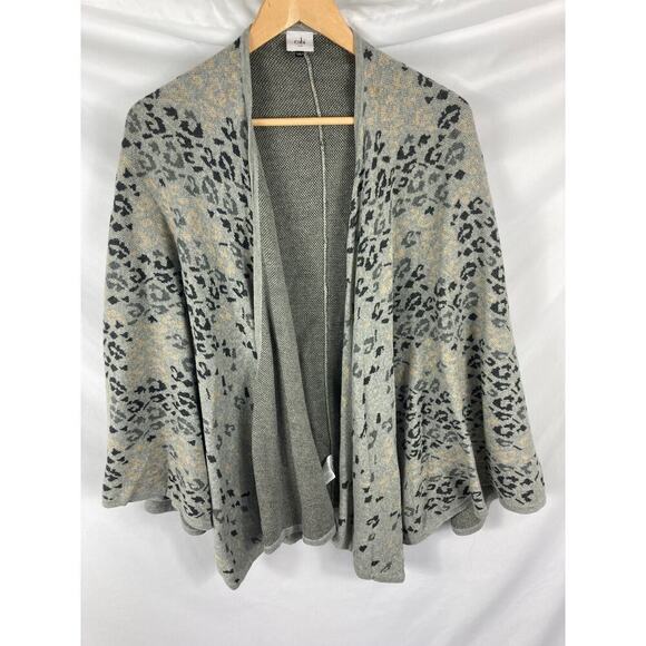 Cabi Gigi Cape Cardigan Sweater Animal Print Wrap OS - Picture 5 of 8